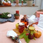Tisch Dekoration Herbst Kürbis Marmelade